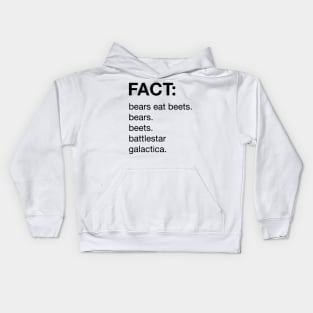 The Office Fact-Bears, Beets, Battlestar Galactica Kids Hoodie